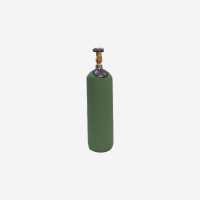 Газовый баллон 2 л водородный стальной бесшовный 150 с латунным вентилем, новый, ТР ТС 032 зеленый соединение DIN1 (W21,8x1/14'' LH) / Cylinder 2 liters 150 bar green color for hydrogen (H2) valve DIN1 (W21,8x1/14'' LH)